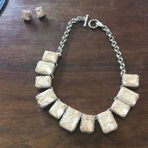Statement necklace & earrings.